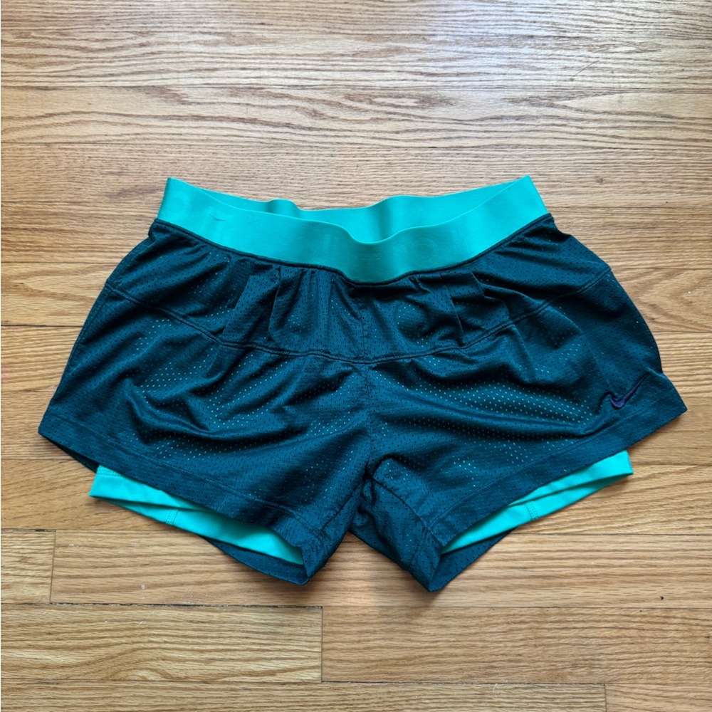 Nike Green and Black Athletic Shorts